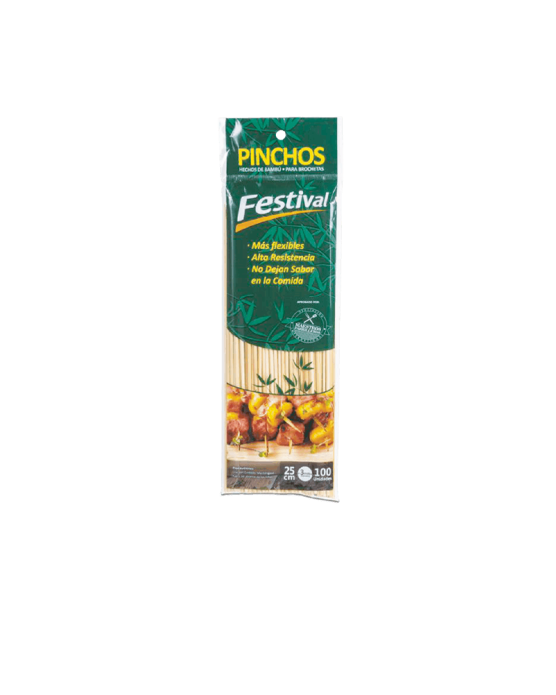 PALILLO BROCHETA PINCHO 25 CM X100
