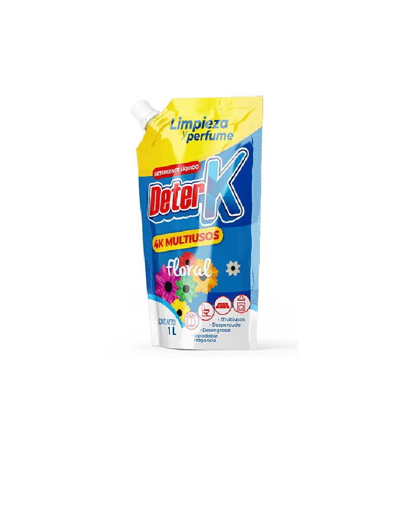 Detergente liquido Floral DeterK 1 L