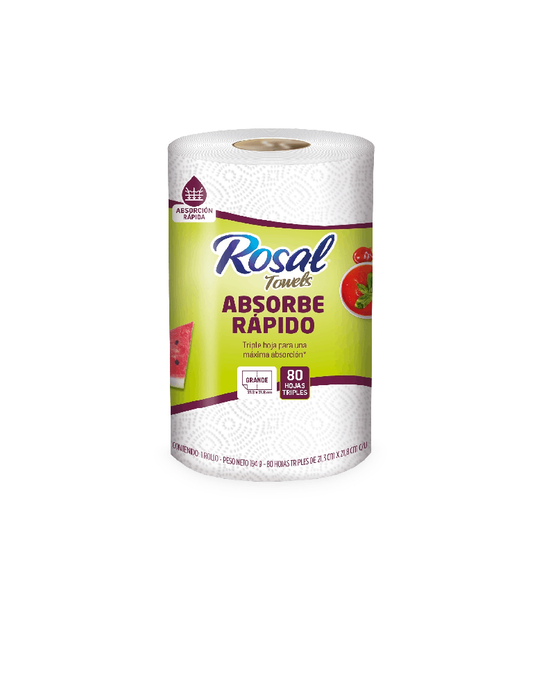 Toalla Cocina Rosal x80 Hojas Absorción Rápida